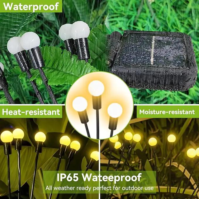 Solar Garden Lights Outdoor Waterproof, 4 Pack 32 LED Decorative Swaying Light, Firefly Light Outdoor Decor Lights for Garden Gifts for Pathway Party Christmas, Warm White by GreenHaven Gardens
