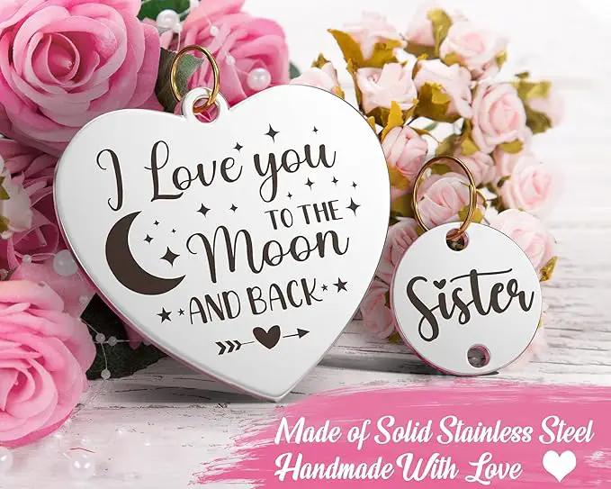 Sisters Gifts from Sister for Sister from Brother, Best Sister Gifts Unique Sister Birthday Gifts for Sister in Law Soul Sister, Moon Crystal Suncatcher for Window Hanging Decor by GreenHaven Gardens