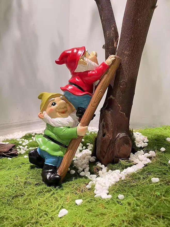 10.5'' Funny Garden Gnomes Statues, Weather-Proof Large Resin Outdoor Decor Garden Sculptures Cute Yard Decorations,Ideal Ornament for Outside Pond Pool Patio Front Porch Backyard by GreenHaven Gardens