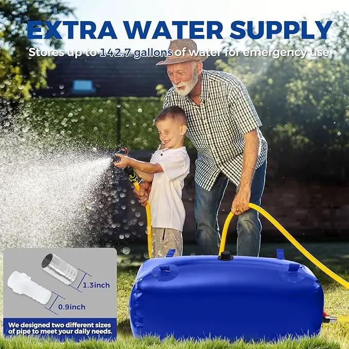 Water Storage Bladder with Two different sizes of water pipes,Portable Large Capacity Water Bladder Tank,143gallons, Foldable Water Storage Tank for RV,Camping, Agricultural Irrigation,Garden watering by GreenHaven Gardens