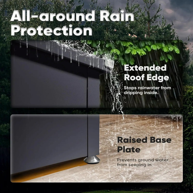 Quictent Metal Deck Box 150 Gallon Outdoor with Hydraulic Lid, Easy Assemble Waterproof Weather-Resistant Storage Bin, 660LBS Capacity for Patio/Garden/Poolside, Grey by GreenHaven Gardens