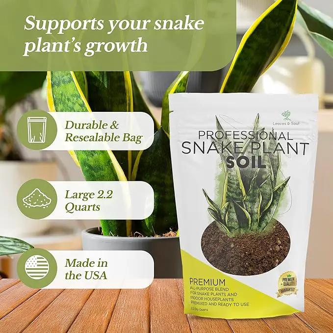 Professional Snake Plant Soil | Large 2.2 Quarts Ready to Use for Snake Plants | Peat Moss, Coco Coir, Perlite, Dolomite | Made in USA by GreenHaven Gardens