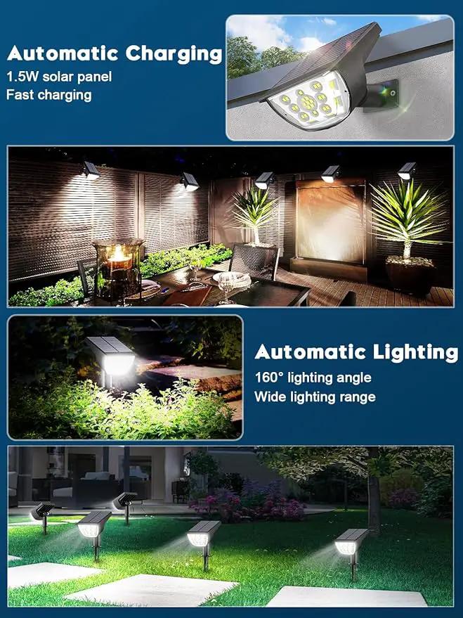 Solar Spot Lights Outdoor Solar Lights Outdoor Waterproof IP65 Solar Powered Outdoor Lights, Solar Landscape Spotlights Outdoor Solar Lights (White, 6 Packs) by GreenHaven Gardens