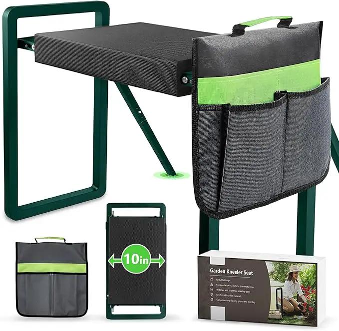 seasky Foldable Garden Kneeling and Seat,Anti-Tipping Garden Stool Widened Thick Soft Kneeling Pad, Heavy Duty Gardening Stool with Garden Tool Bag,Gardening Gift for Women(Without Gloves) by GreenHaven Gardens