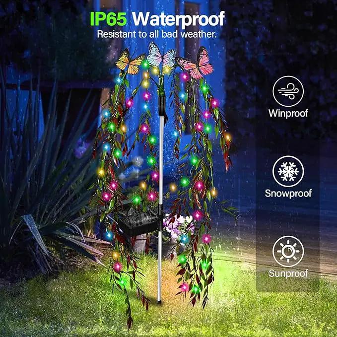 Solar Garden Lights Outdoor Decorative Waterproof, 69LED Swaying Tree Solar Lights for Outside, Butterfly Flower Lights Solar Power Yard Decor for Pathway Patio Lawn Decorations by GreenHaven Gardens