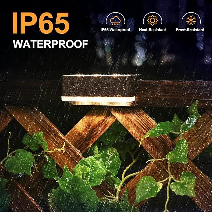 SOLPEX Solar Fence Lights, 6 LEDs Solar Lights Outdoor Waterproof Solar Powered for Deck, Stair, Front Porch, Balcony, Walkway, Garden, Yard, Patio, Pool Decor, IP65 Waterproof (4 Pack, Warm White) by GreenHaven Gardens