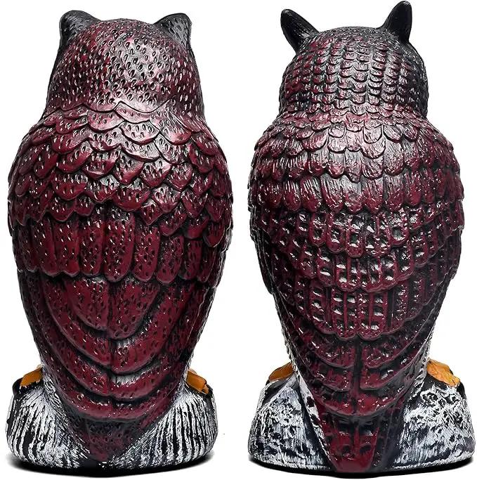 2 Packs Fake Plastic Owl Statue, Multicolor Garden Owl Statue, Plastic Statue for House, Garden, Pool, Yard. by GreenHaven Gardens