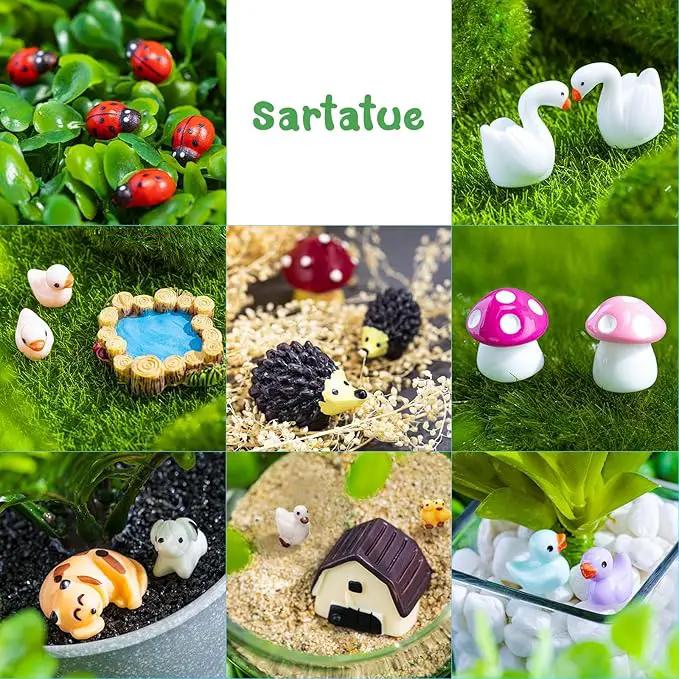 Yalikop 240 Pcs Miniature Garden Accessories, Including Animals, Mini Houses, Table and Chairs and Dollhouse Decoration, Miniature Figurines, Micro Landscape Ornaments, Garden DIY Kit, Birthday Gift by GreenHaven Gardens