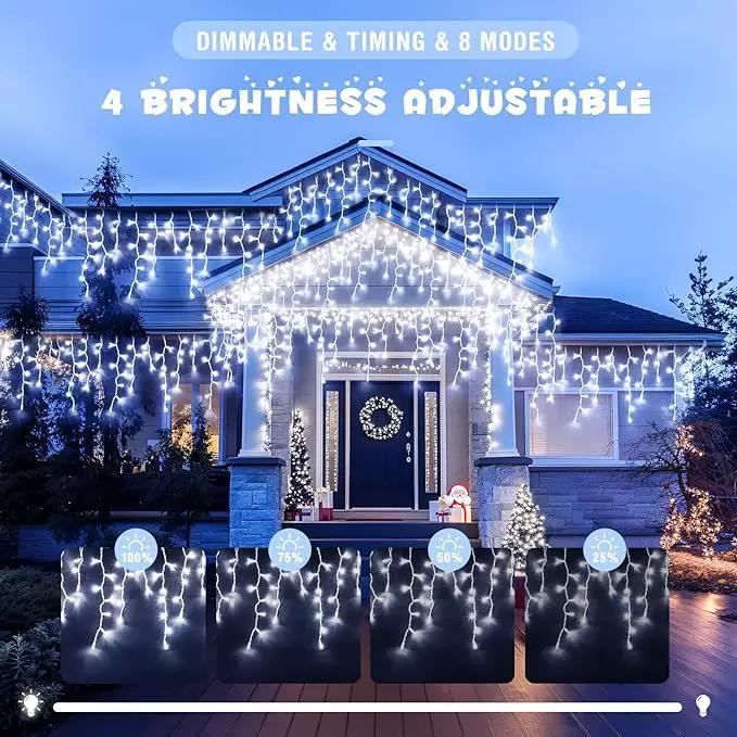 JMEXSUSS Christmas Icicle Lights for Outside: 800 LED White Icicle Lights Outdoor Waterproof - White Christmas String Lights for House Wedding Party Christmas Decoration by GreenHaven Gardens