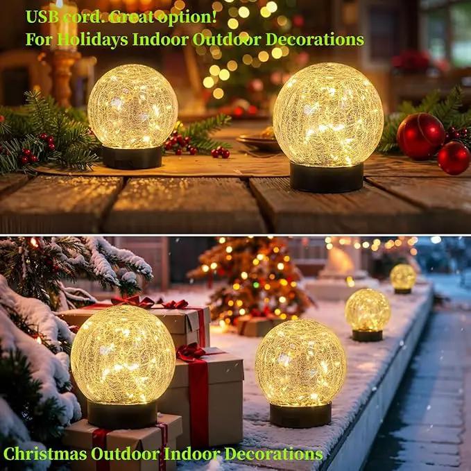 Beautyard Solar Globe Lights Outdoor USB Charged Garden Decor 3.94" Diameter 30LED 1000mAh Solar Globe Lights for Outdoor Indoor Mothers Day Gifts Holiday Decor(3.94'' Medium 4 Pack Warm White) by GreenHaven Gardens