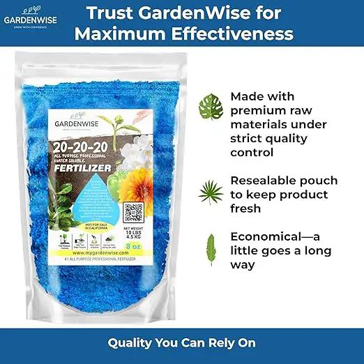 20-20-20 Water-Soluble Fertilizer – Powder for Liquid Plant Food for Indoor & Outdoor Plants, Orchids, Vegetables, Lawns, Flowers – 20 20 20 Fertilizer 2 Quarts (4 lbs) by GreenHaven Gardens