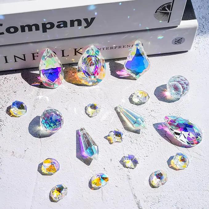 H&D HYALINE & DORA DIY Crystal Suncatcher Assembly Craft Kits for Adults 215pcs Rainbow Prisms Beads Pendant Crystal Window Sun Catchers Hanging Ornament Indoor Outdoor Decor, Silver by GreenHaven Gardens