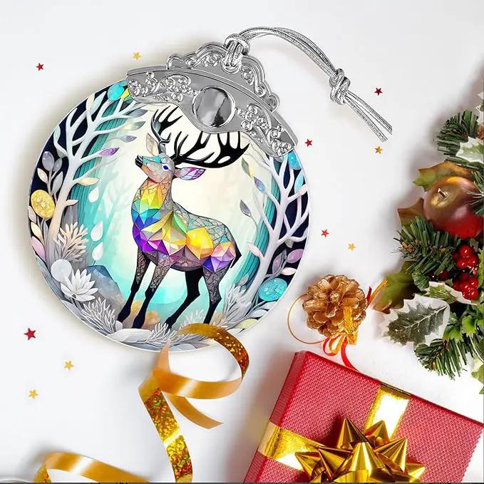 Stained Glass Suncatcher, Jocidea Deer Ornament, Christmas Ornaments, Holidays Ornaments, Christmas Tree Decor, Deer Decor for Home, Deer Gifts by GreenHaven Gardens