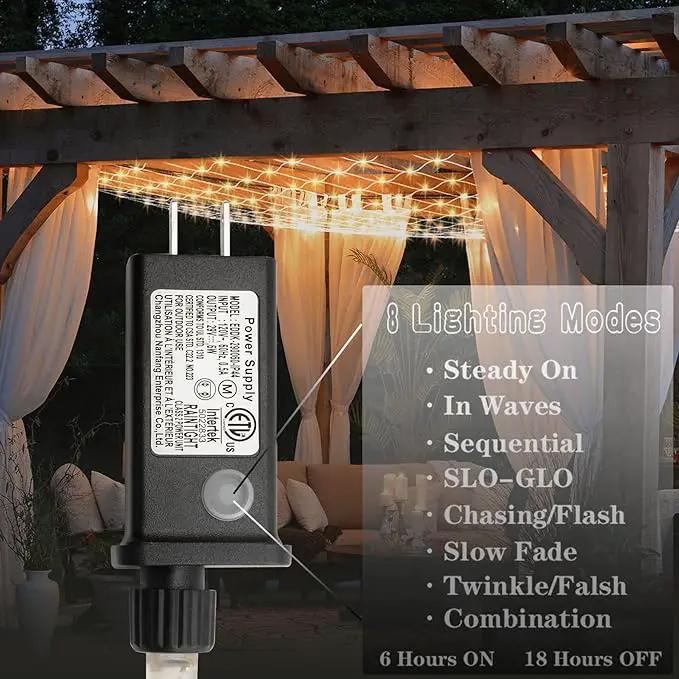 Eueasy Outdoor 360 LED Gazebo Net Lights, 10×10 FT Connectable Fairy Lights with 8 Modes, for Bushes, Garden, Backyard, Holiday, Christmas by GreenHaven Gardens