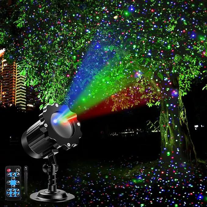 Firefly Laser Light Projector, Outdoor Garden Lights with Red, Green, and Blue Stars, Waterproof Landscape Decoration for Holidays, Parties, Weddings, Christmas, Patio, and Yard, Includes RF Control by GreenHaven Gardens