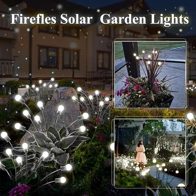 6-Pack Solar Garden Lights, 48 LED Solar Lights Outdoor for Garden Decor, Waterproof Firefly Light Outdoor (Sway by Wind), Swaying Light for Outside Yard Pathway Landscape Decorations (Cool White) by GreenHaven Gardens