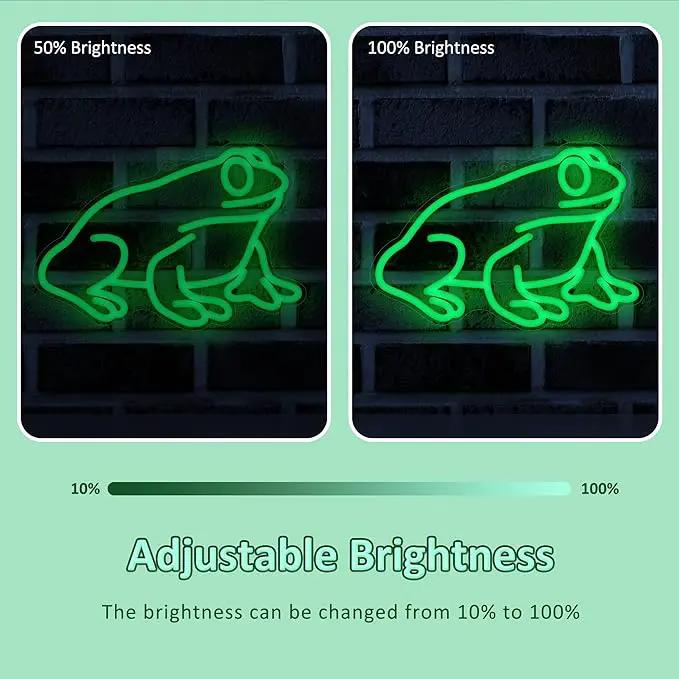 Lampeez Frog Neon Sign, Frog Lamp Wall Decor, Dimmable LED Neon Art Signs USB Powered, for Man Cave, Home, Patio, Garden, Bars, Stores, Clubs, Ideal Gift for Friends, Family and Kids by GreenHaven Gardens