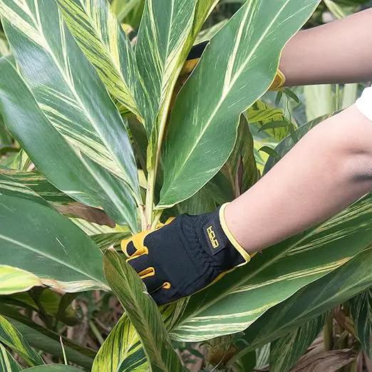 HLDD HANDLANDY Garden Gloves Men, Leather Work Gloves for Men & Women, Cowhide Gardening Gloves Utility Work Gloves for Mechanics, Construction, Driver (S, Yellow) by GreenHaven Gardens