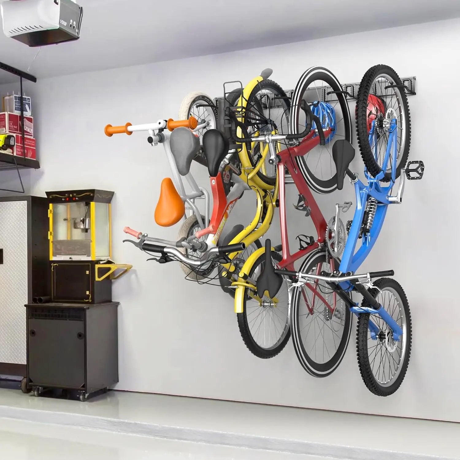 TORACK Wall Mounted Bike Storage Rack, Vertical Bikes Storage for Garage 5 Bikes Hangers for Wall, Modular Bicycle Storage Rack(3 Rails, 8 Hooks) by GreenHaven Gardens