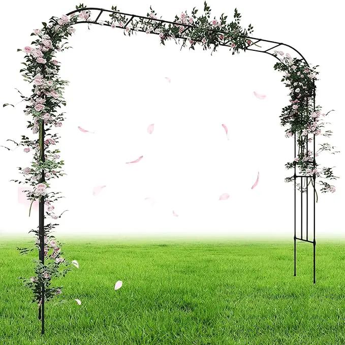 Garden Arch Arbor Trellis, 126" L x 94.5" H, Metal Archway for Climbing Plants Outdoor, Wide Sturdy Garden Arch for Lawn, Party, Ceremony Wedding Decoration by GreenHaven Gardens