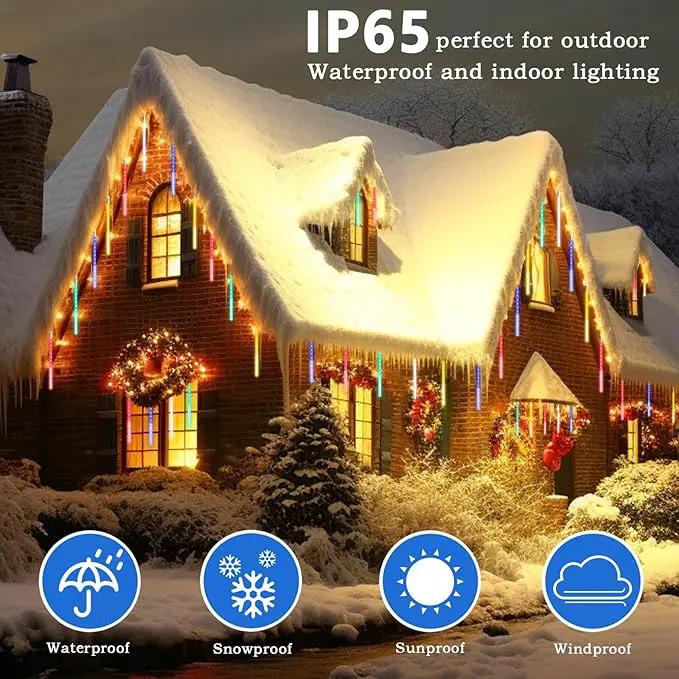 Meteor Shower Lights, Christmas Lights, 20 Inch 10 Tube 540 LED Rain Falling Icicle Cascading Lights for Xmas Tree Halloween Patio Garden Roof Eaves Decoration by GreenHaven Gardens