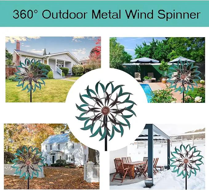VEWOGARDEN 360° Outdoor Wind Spinner, Wind Sculpture Spinner with Metal Stake, Yard Art Decor for Patio, Lawn & Garden 63 * 13 by GreenHaven Gardens