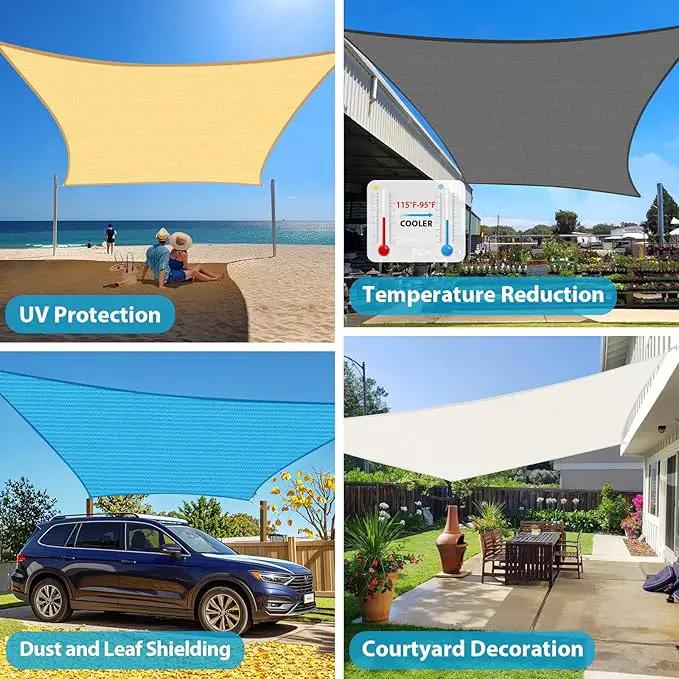 Amagenix Sun Shade Sail 10'X25' Curved Edge Outdoor Shade Canopy Dark Grey Breathable 95% UV Block Shade Cloth for Patio Garden Backyard (We Make Custom Size) by GreenHaven Gardens