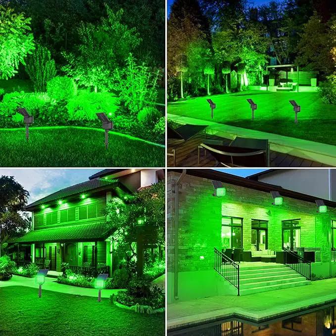 Green Solar Spot Lights Outdoor, St. Patrick's Day Decor Spotlight Waterproof IP65, Adjustable Panel Solar Landscape Spotlights for Tree Yard Halloween Christmas Decor 6 Pack by GreenHaven Gardens