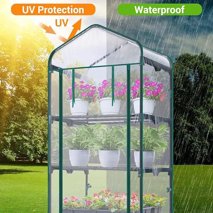 Mini Greenhouse for Outdoors Indoor: Ohuhu Small Plants Green House with 5 Tier Shelves, Portable Plastic Greenhouses with Heavy Duty Transparent PVC Cover for Garden Patio Backyard Porch Balcony by GreenHaven Gardens