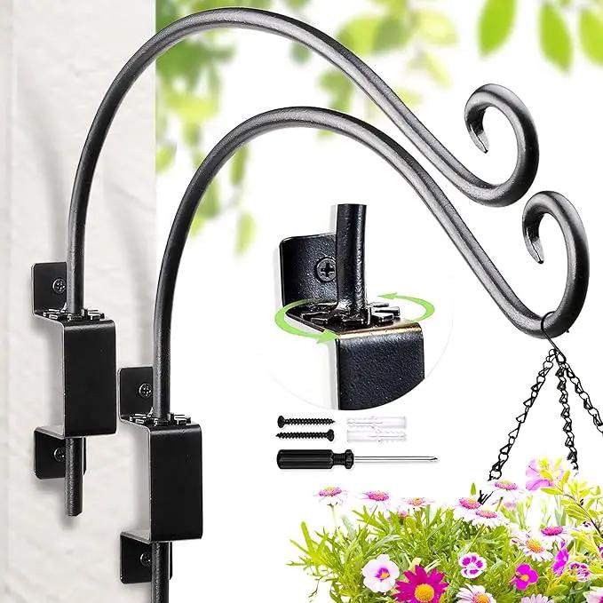 Swivel Bird Feeder Hanger Hook: Swivel Hanging Plant Bracket Outdoor - Wall Mount Swivel Hanging Hook for Bird Feeder 16Inch 2Packs by GreenHaven Gardens