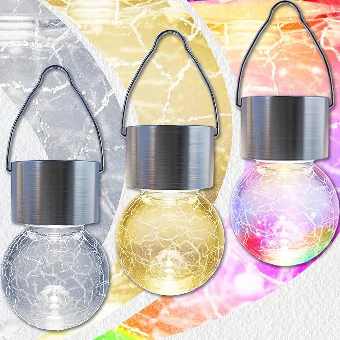 GIGALUMI 12 Pack Solar Outdoor Lights, Solar Hanging Lights for Christmas Decoration-Cracked Glass Solar Lights Outdoor Waterproof for Garden, Yard, Fence, Tree(Cold White) by GreenHaven Gardens
