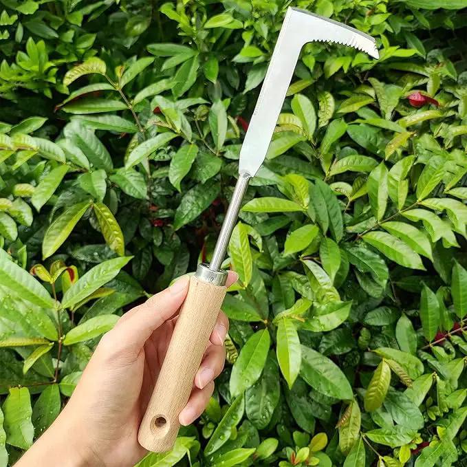 Japanese Crack Weeder Sickle Garden Tool Crevice Weeding Tool, L-Shape Manual Weeder Gardening Tool Crack Sickle, Grass Cutter Knife, for Sidewalk, Driveway and Garden (Weeder Puller) by GreenHaven Gardens