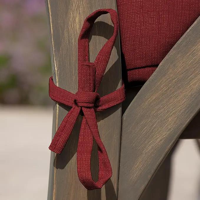 Arden Seat Cushion, 21 x 21, Rain-Proof, Fade Resistant, Cushion for Patio Dining, Adirondack, and Outdoor Chairs Ruby Red Leala by GreenHaven Gardens