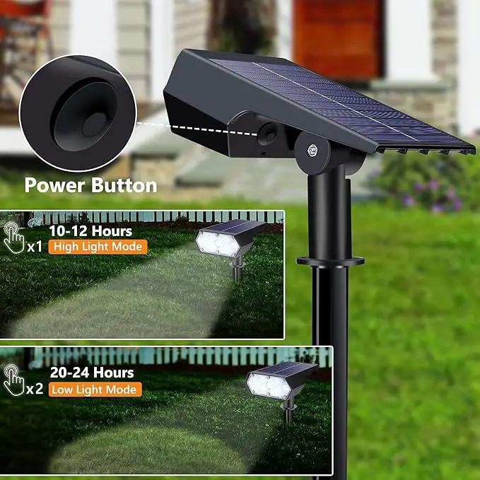 Solar Spot Light Outdoor, 49 LED Lights for Outside, 2 Modes Solar Powered Spotlights, Waterproof Pathway Light for Garden Yard Walkway Driveway Landscape Decorations (4 Pack-Cool White) by GreenHaven Gardens