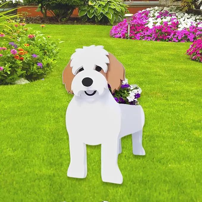 Karelian Bear Dog Planter Plant Pots,Cute Garden Dog Flower Planter,Dog Planters Birthday Gifts for Women,Office,Indoor/Outdoor Decor（9.45 * 8.15 * 13.39in） by GreenHaven Gardens