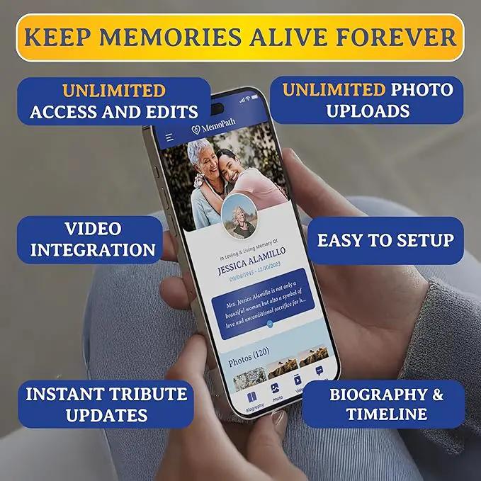 3 pcs QR Memorial Plaque and Memorial Webpage - Cemetery Plaques for Grave, Cemetery Qr Code, Memorial Qr Code for Headstone, Memorial Plaques, Memorial Gifts for Loss of Loved One by GreenHaven Gardens