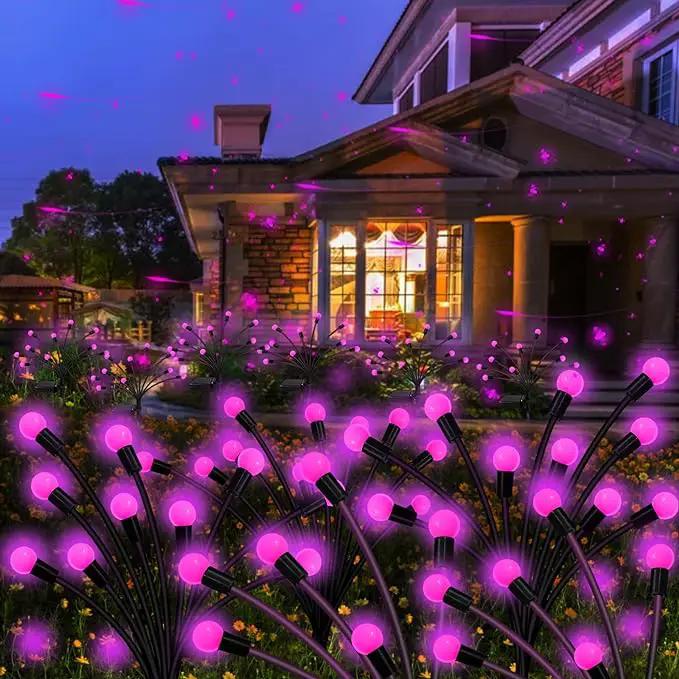Solar Garden Lights Outdoor, 4 Pack 40 LED Solar Pink Firefly Lights Waterproof, Starburst Solar Wind Swaying Lights for Outside Yard Patio Planter Flower Bed Walkway Christmas Decoration by GreenHaven Gardens