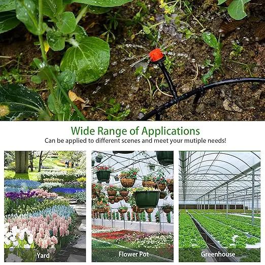 320 Pcs Drip Irrigation Fittings Kits for 1/4" Tubing, Drip Irrigation Barbed Connectors, Drip Line Connectors for Drip Systems(4-Way Coupling, Tee, Elbow, End Plug, Coupling) by GreenHaven Gardens
