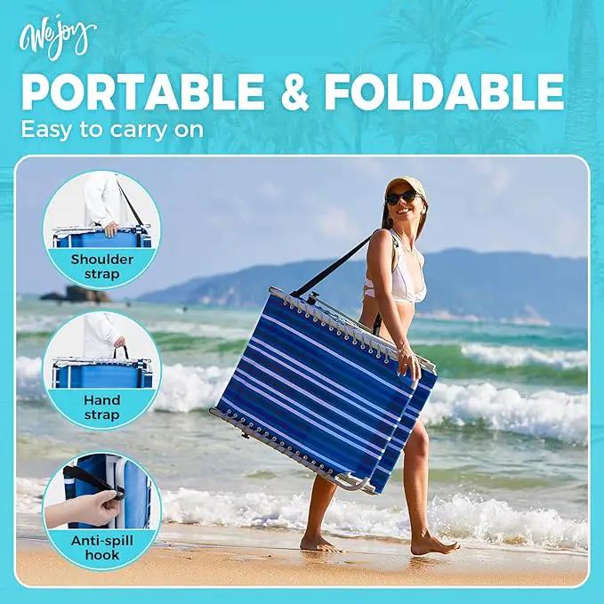 #WEJOY Folding Lounge Chair with Canopy Shade, Portable Adjustable 5-Position Patio Chaise Lounger with Pillow & Storage Pocket for Lay Flat Outdoor Lawn Backyard Beach Camping Pool Tanning by GreenHaven Gardens