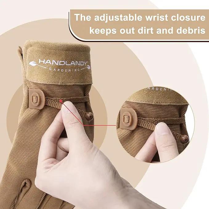 HLDD HANDLANDY Work Gloves for Women and Ladies, Leather Gardening Gloves Flexible Mechanic Working Gloves by GreenHaven Gardens