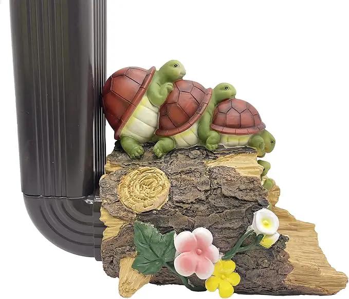 Turtle Statues Gutter Downspout Extension Statues Garden Decoration,Resin Statue Outdoor Decor,Animal Downspout Diverter,Decorative Gutter Extension,3"×4" Downspout Extender Diverter Splash Block by GreenHaven Gardens