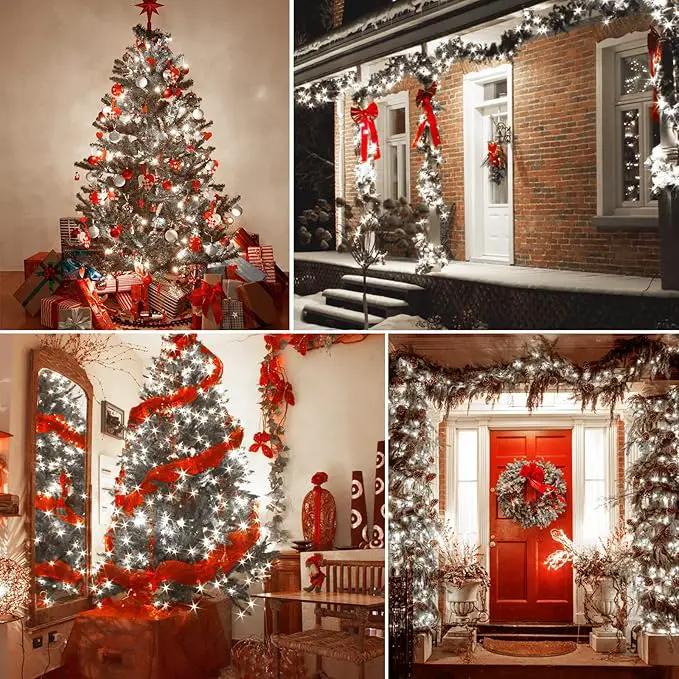 1000 LED 328ft 8 Modes with Timer Christmas String Lights IP55 Outdoor Waterproof UL Certificated Indoor Fairy Lights Garden Patio Wedding Christma Trees Parties Decoration White Light by GreenHaven Gardens