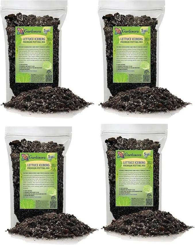 Premium Potting Soil Blend for Lettuce Iceberg - The Ultimate Mix for Healthy, Vibrant, and Crisp Lettuce - 20 Quart by GreenHaven Gardens