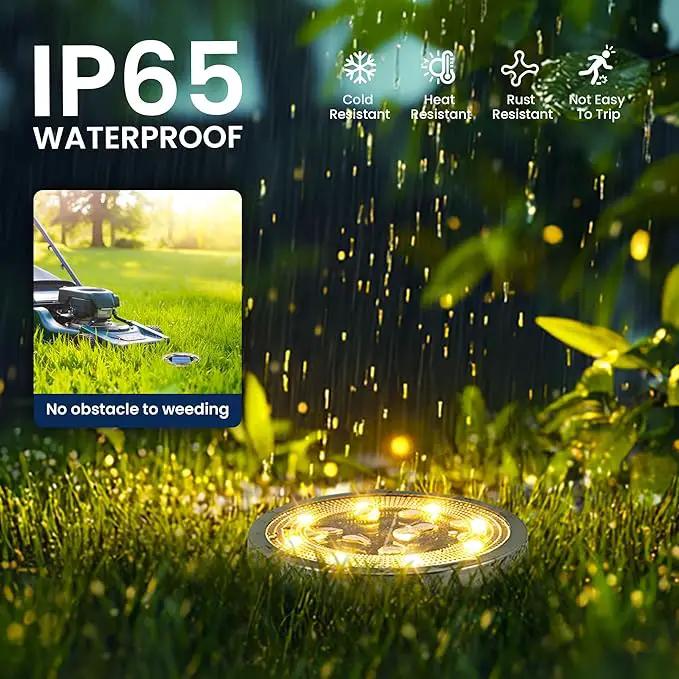 SOLPEX 10 Pack Solar Ground Lights Outdoor Waterproof, Solar Powered Pathway Lights, Landscape Lighting for Garden Walkway Driveway Backyard Decor (Warm White) by GreenHaven Gardens