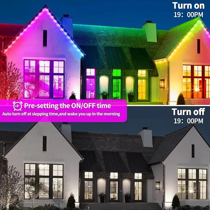 500ft Permanent Outdoor Lights, RGB LED Eaves Lights,IP67 Waterproof LED Eaves Light for Christmas,Halloween Decor,Outdoor Decor,Garden Décor（2 Rolls of 250ft） by GreenHaven Gardens