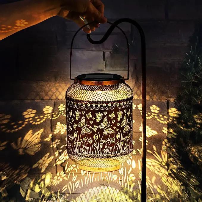Butterfly Solar Lanterns Outdoor Garden Decor Gifts for Women Mom Grandma Metal Decor Hanging Solar Lights Outdoor Waterproof LED Lanterns for Yard, Patio, Lawn, Tabletop, Landscape by GreenHaven Gardens