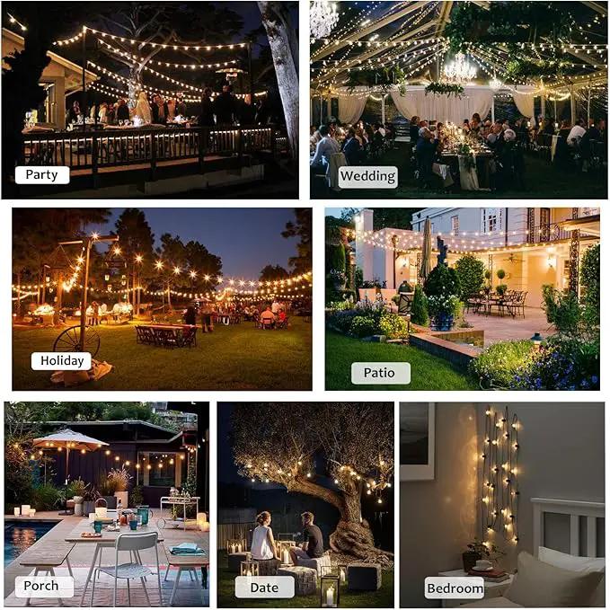 DAMAING Outdoor String Lights LED 50Feet G40 Globe String Lights with 27 Edison Plastic LED Bulbs,2700K Warm Glow Weatherproof for Indoor Outdoor Backyard Bistro Lights by GreenHaven Gardens