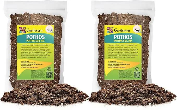 Premium Pothos Potting Soil Mix - Air Cleaning Plant Potting Mix, Soil Mix for Pothos, Parlor Palm, Peace Lily - (1 Quart Bag) by GreenHaven Gardens