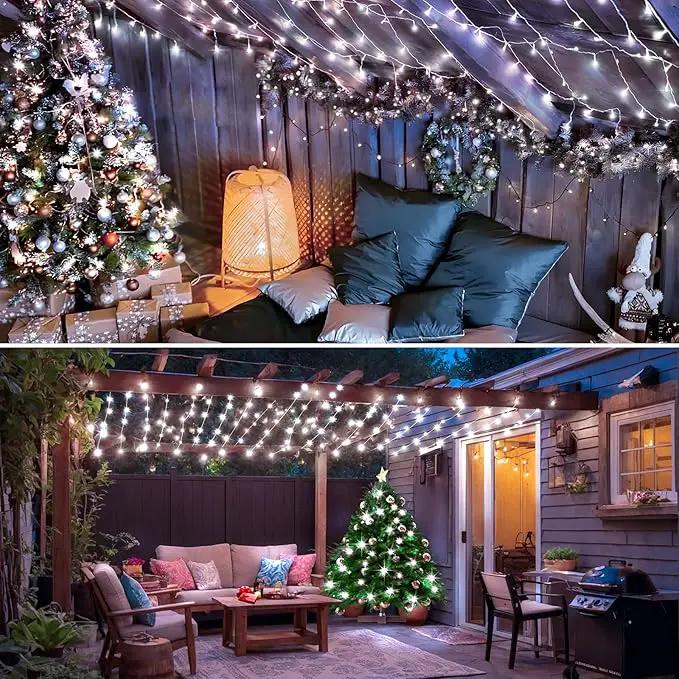 KNONEW Christmas String Lights Indoor Plug in,60FT 180LED Outdoor Waterproof Fairy Lights,8 Lighting Modes,Timer Memory Function for Bedroom Patio Balcony Party (Cool White) by GreenHaven Gardens