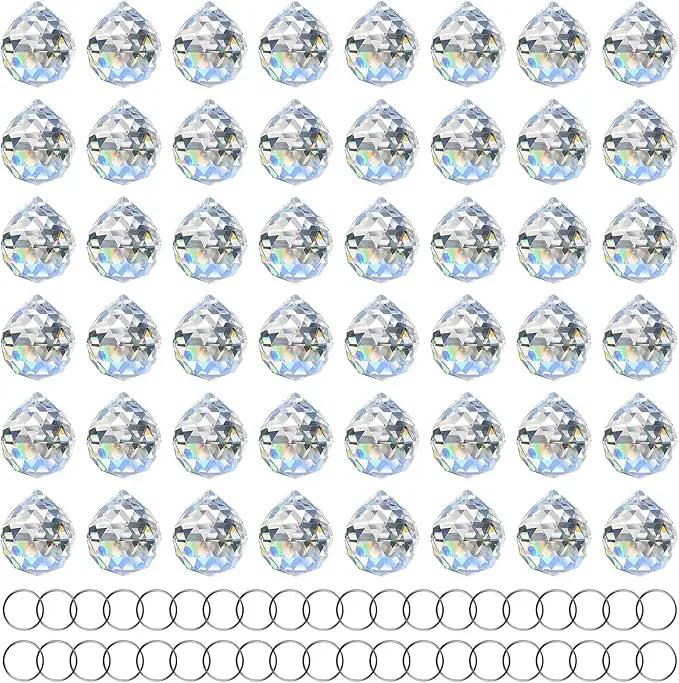 MerryNine 20mm Clear Crystal Ball Prism Sun Shine Catcher Rainbow Pendants Maker, Hanging Crystals Prisms for Windows, for Feng Shui, for Gift (20mm/0.79" 48pack, 48) by GreenHaven Gardens